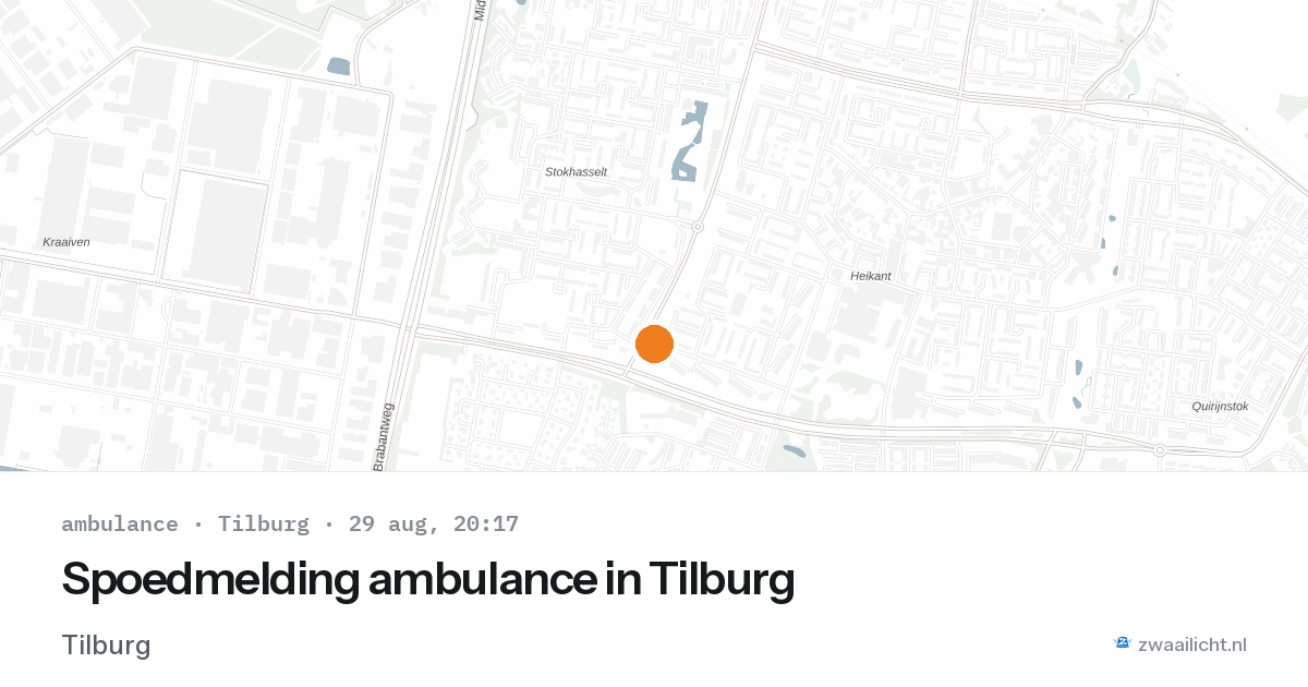 Spoedmelding ambulance in Tilburg — 29 aug 2026