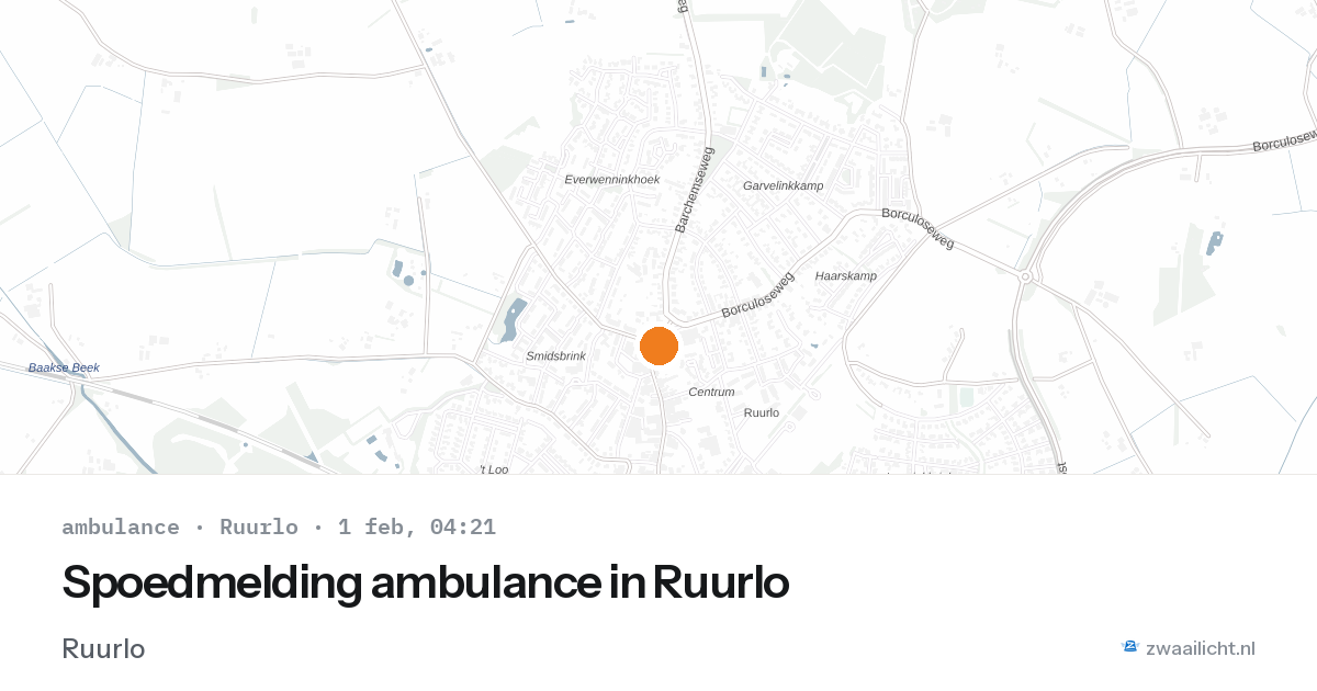 Spoedmelding ambulance in Ruurlo — 1 feb 2026