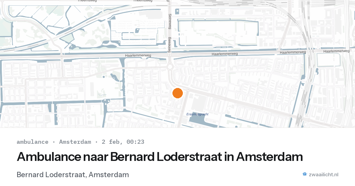 Ambulance naar Bernard Loderstraat in Amsterdam — 1 feb 2026