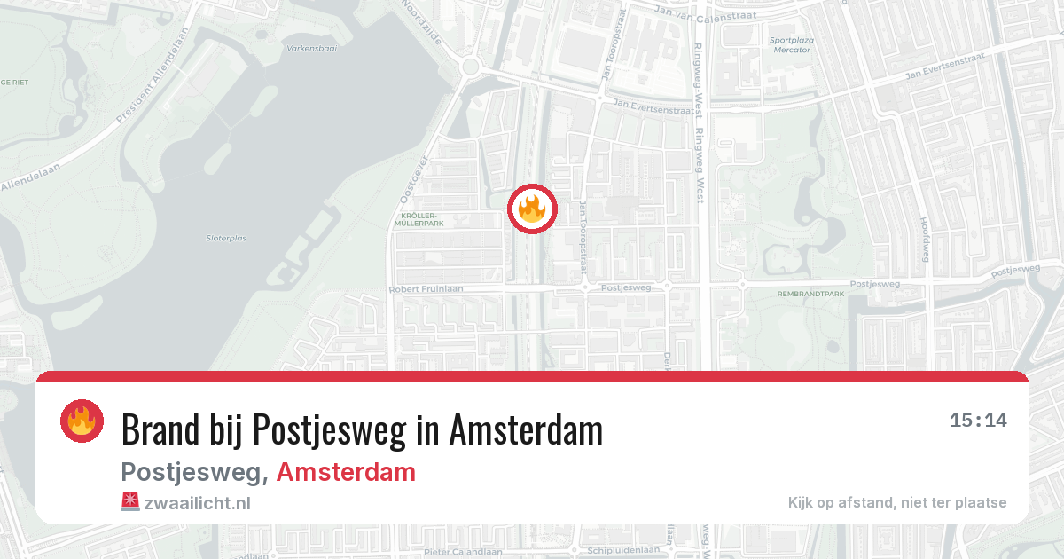 Brand bij Postjesweg in Amsterdam — 23 jun 2026