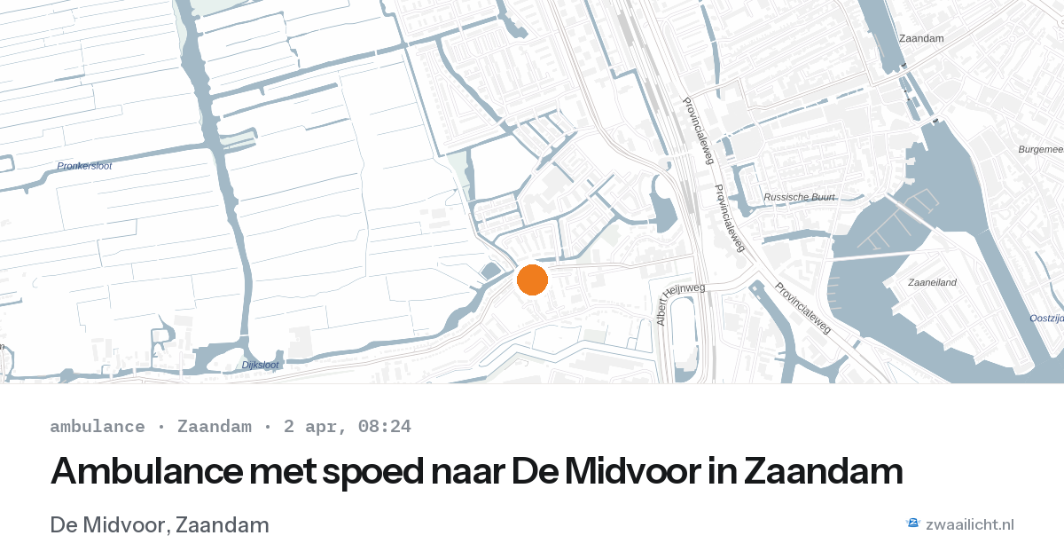 Ambulance met spoed naar De Midvoor in Zaandam — 2 apr 2026