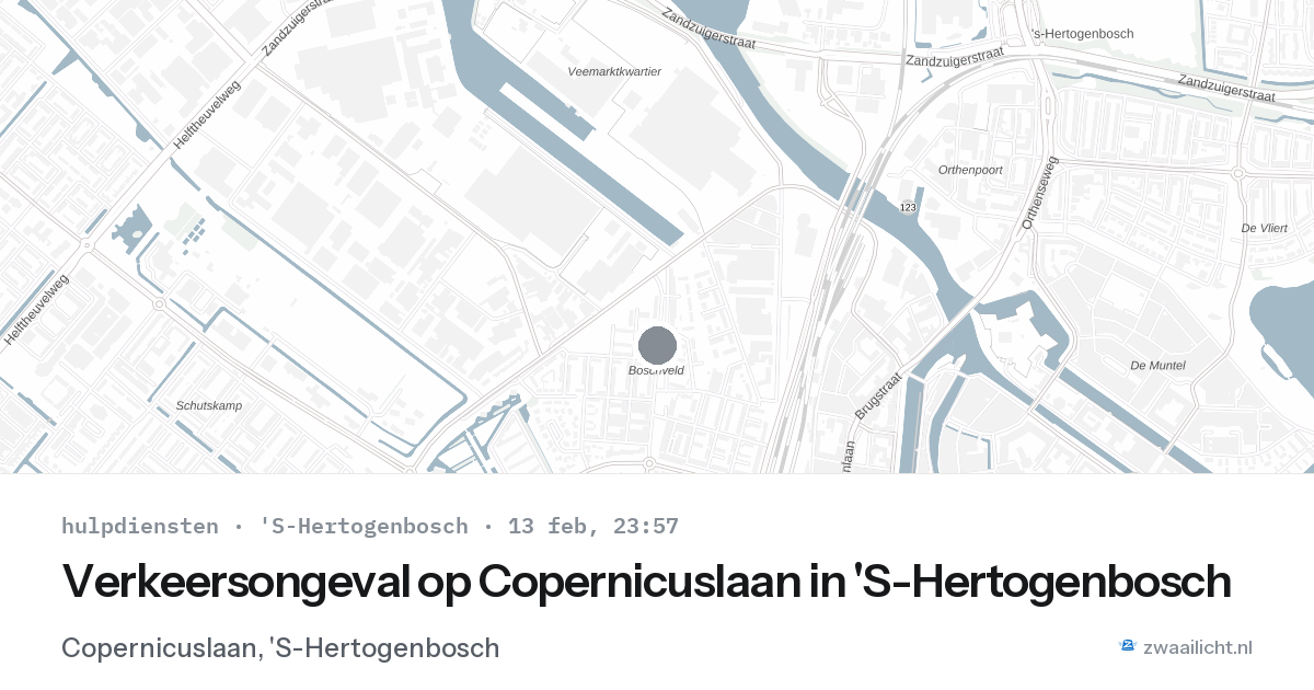 Verkeersongeval op Copernicuslaan in 'S-Hertogenbosch — 13 feb 2026