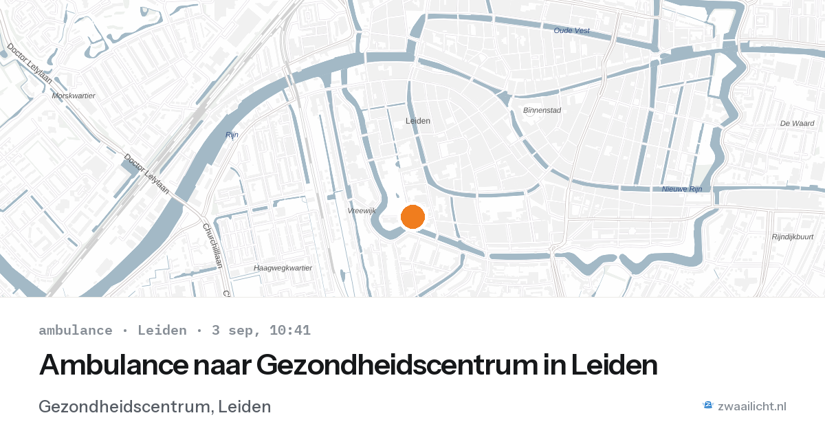 Ambulance naar Gezondheidscentrum in Leiden — 3 sep 2026