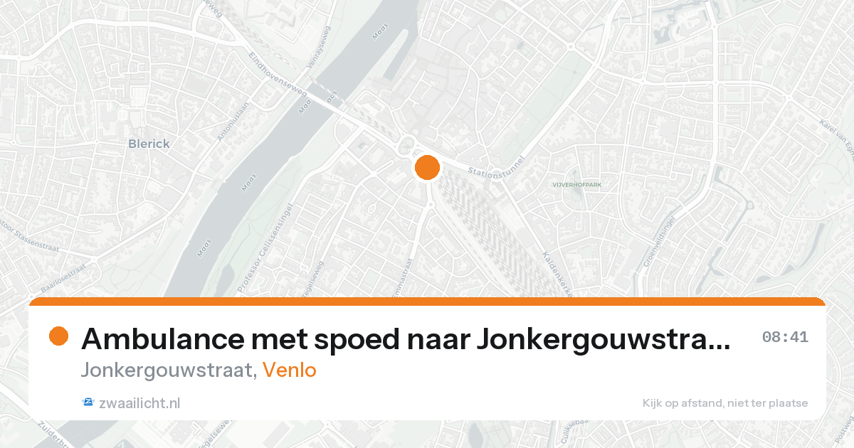 Ambulance met spoed naar Jonkergouwstraat in Venlo — 24 aug 2026