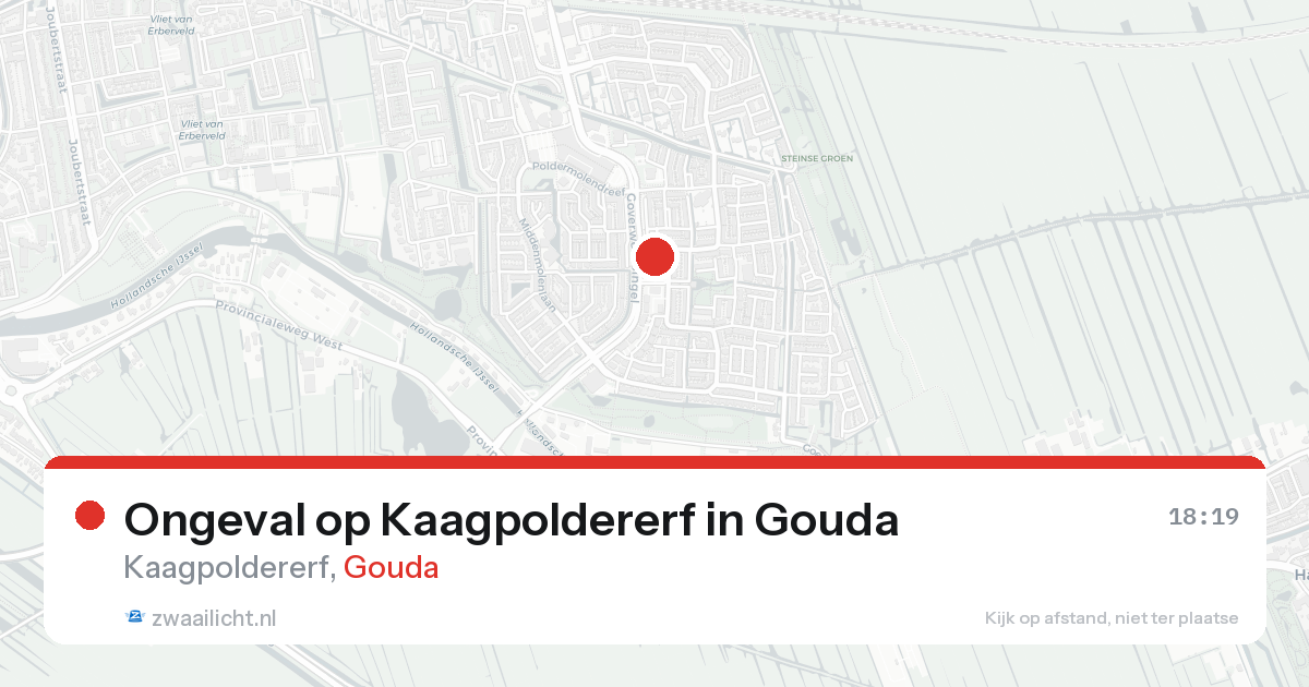 Ongeval op Kaagpoldererf in Gouda — 15 aug 2026