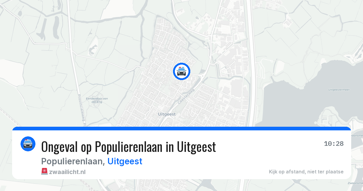 Ongeval op Populierenlaan in Uitgeest — 3 aug 2026