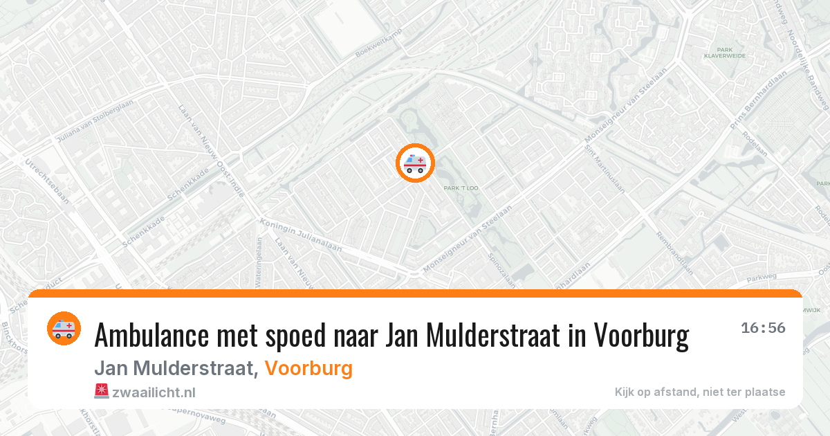 Ambulance met spoed naar Jan Mulderstraat in Voorburg — 10 aug 2026