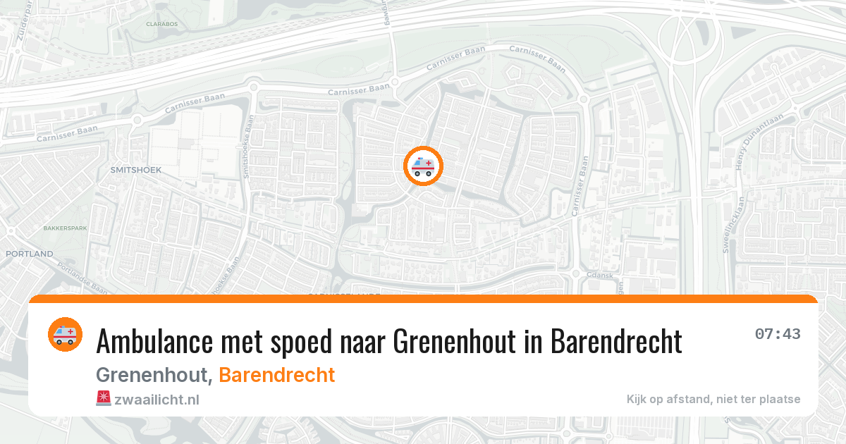 Ambulance met spoed naar Grenenhout in Barendrecht — 9 aug 2026