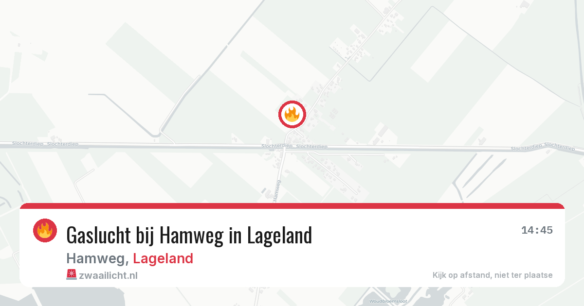 Gaslucht bij Hamweg in Lageland — 26 jun 2026
