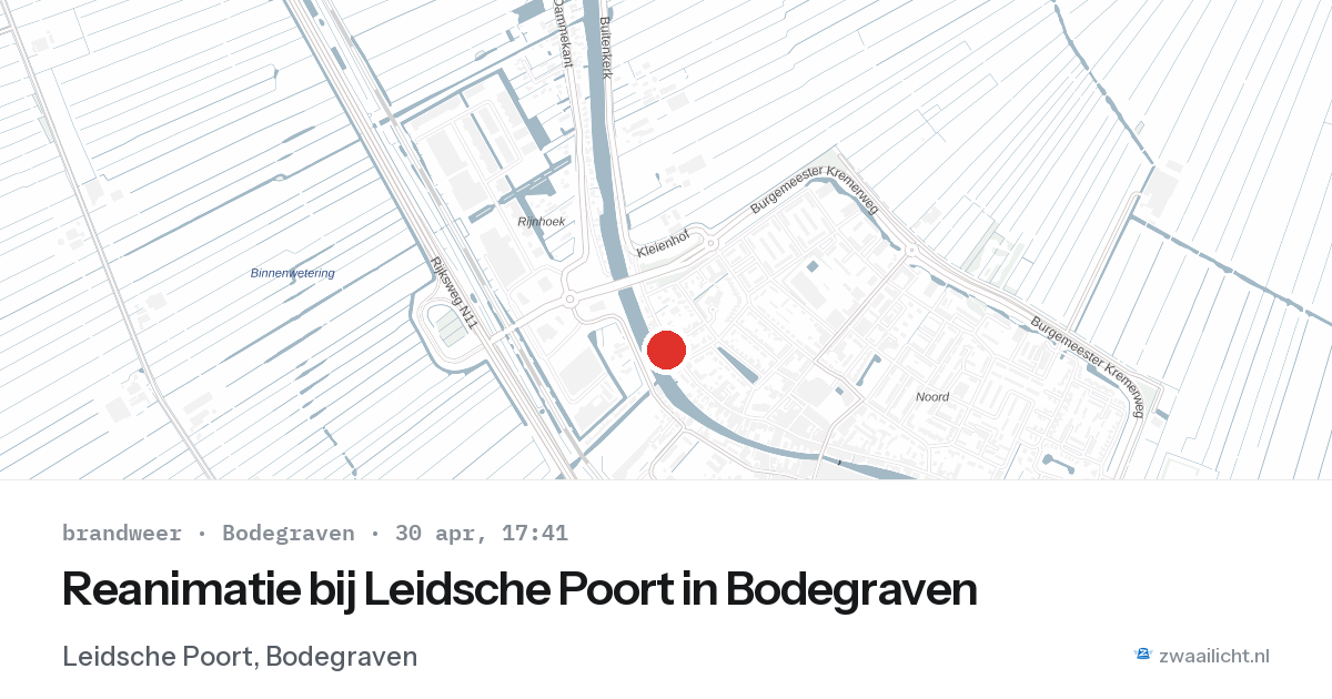 Reanimatie bij Leidsche Poort in Bodegraven — 30 apr 2026
