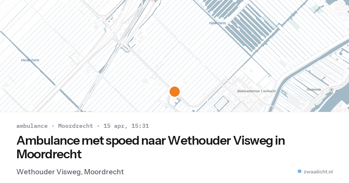 Ambulance met spoed naar Wethouder Visweg in Moordrecht — 15 apr 2026