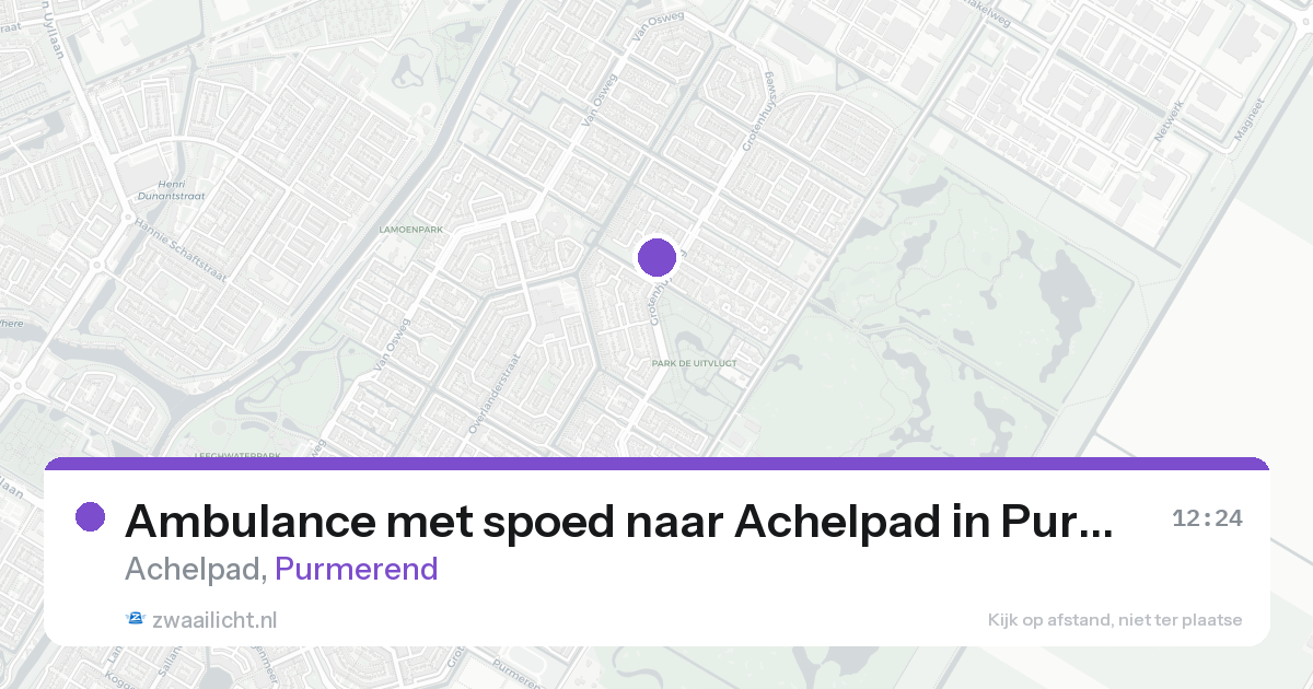 Ambulance met spoed naar Achelpad in Purmerend — 16 aug 2026