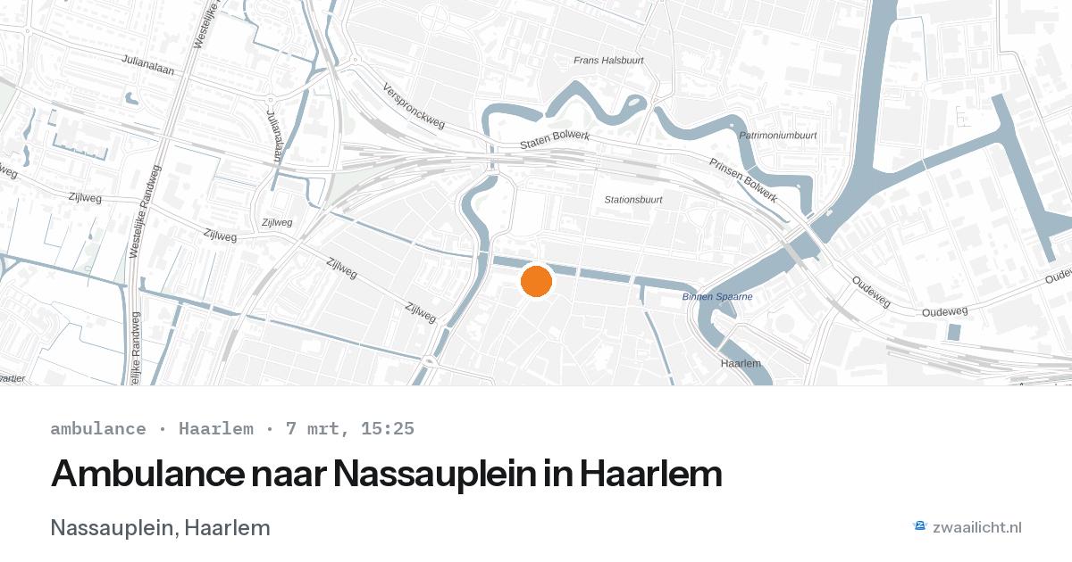 Ambulance naar Nassauplein in Haarlem — 7 mrt 2026