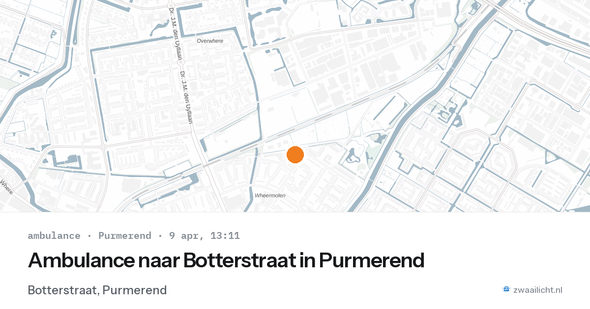 Ambulance naar Botterstraat in Purmerend — 9 apr 2026