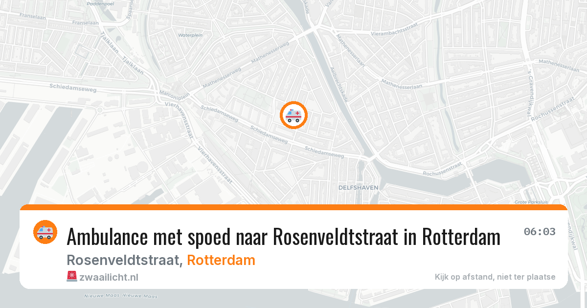 Ambulance met spoed naar Rosenveldtstraat in Rotterdam — 29 mrt 2026