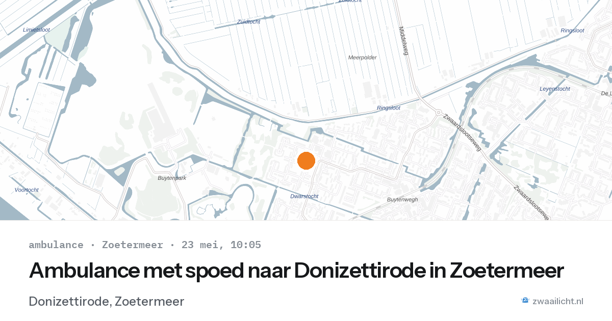 Ambulance met spoed naar Donizettirode in Zoetermeer — 23 mei 2026