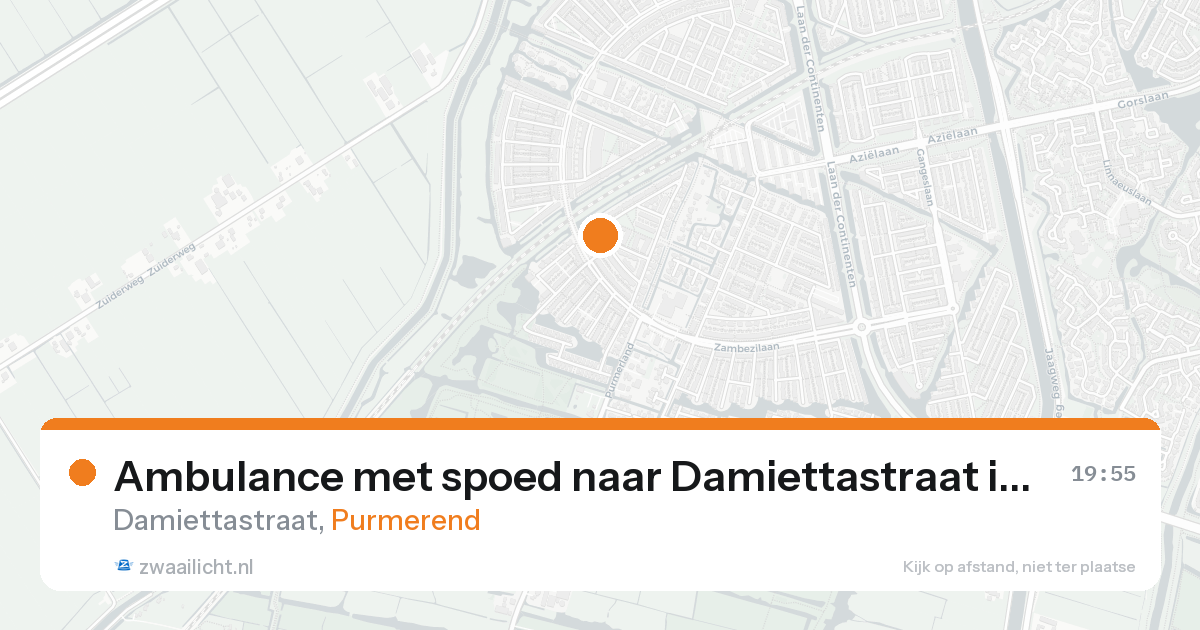 Ambulance met spoed naar Damiettastraat in Purmerend — 17 mei 2026