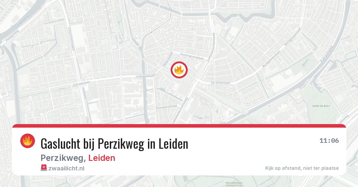 Gaslucht bij Perzikweg in Leiden — 15 jun 2026