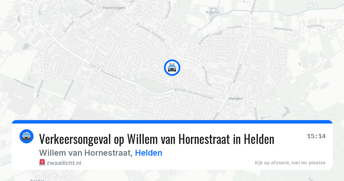 Verkeersongeval op Willem van Hornestraat in Helden — 3 apr 2026