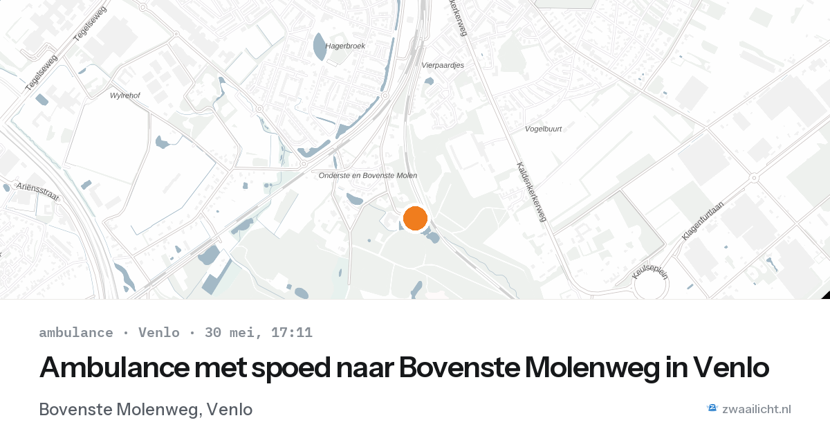 Ambulance met spoed naar Bovenste Molenweg in Venlo — 30 mei 2026