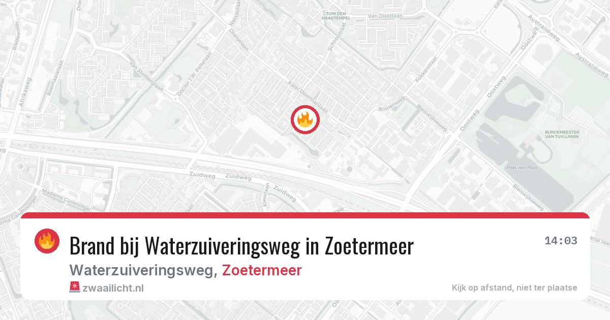 Brand bij Waterzuiveringsweg in Zoetermeer — 28 jun 2026