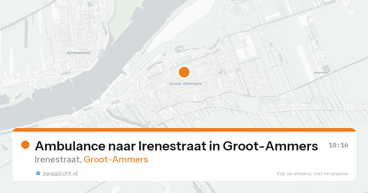 Ambulance naar Irenestraat in Groot-Ammers — 26 aug 2026