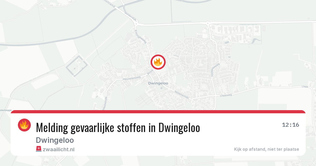 Melding gevaarlijke stoffen in Dwingeloo — 8 jun 2026