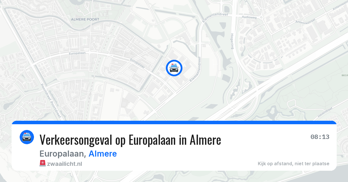 Verkeersongeval op Europalaan in Almere — 25 mrt 2026