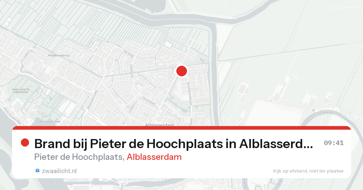 Brand bij Pieter de Hoochplaats in Alblasserdam — 25 aug 2026