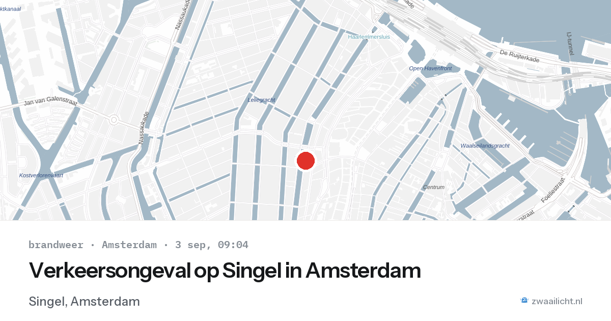 Verkeersongeval op Singel in Amsterdam — 3 sep 2026