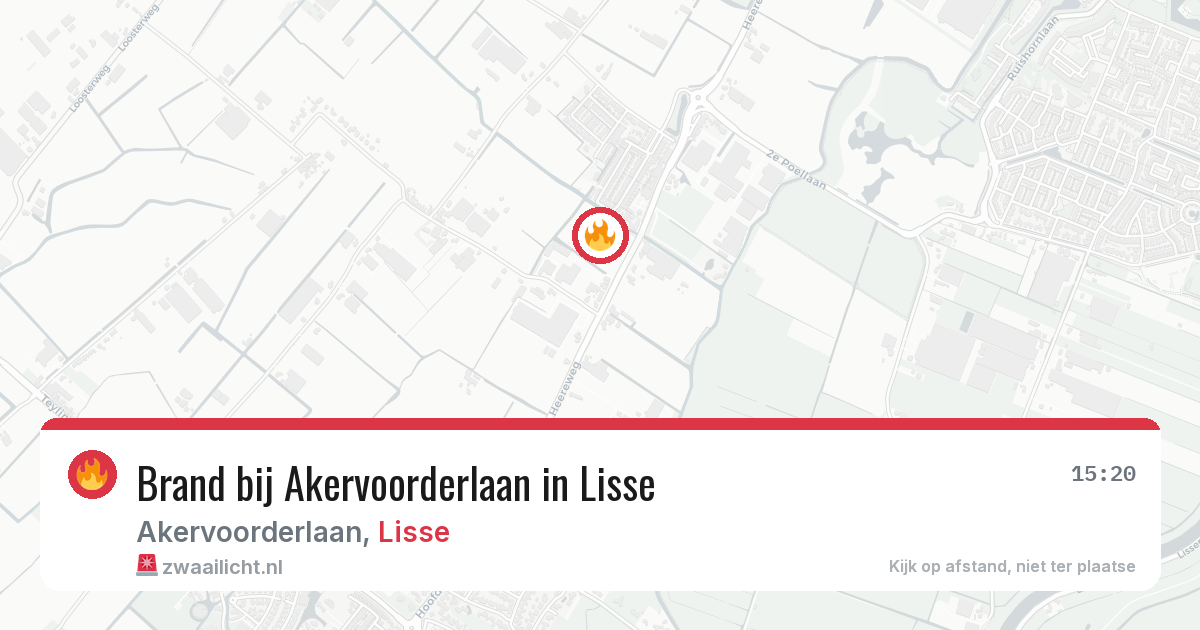 Brand bij Akervoorderlaan in Lisse — 23 jun 2026