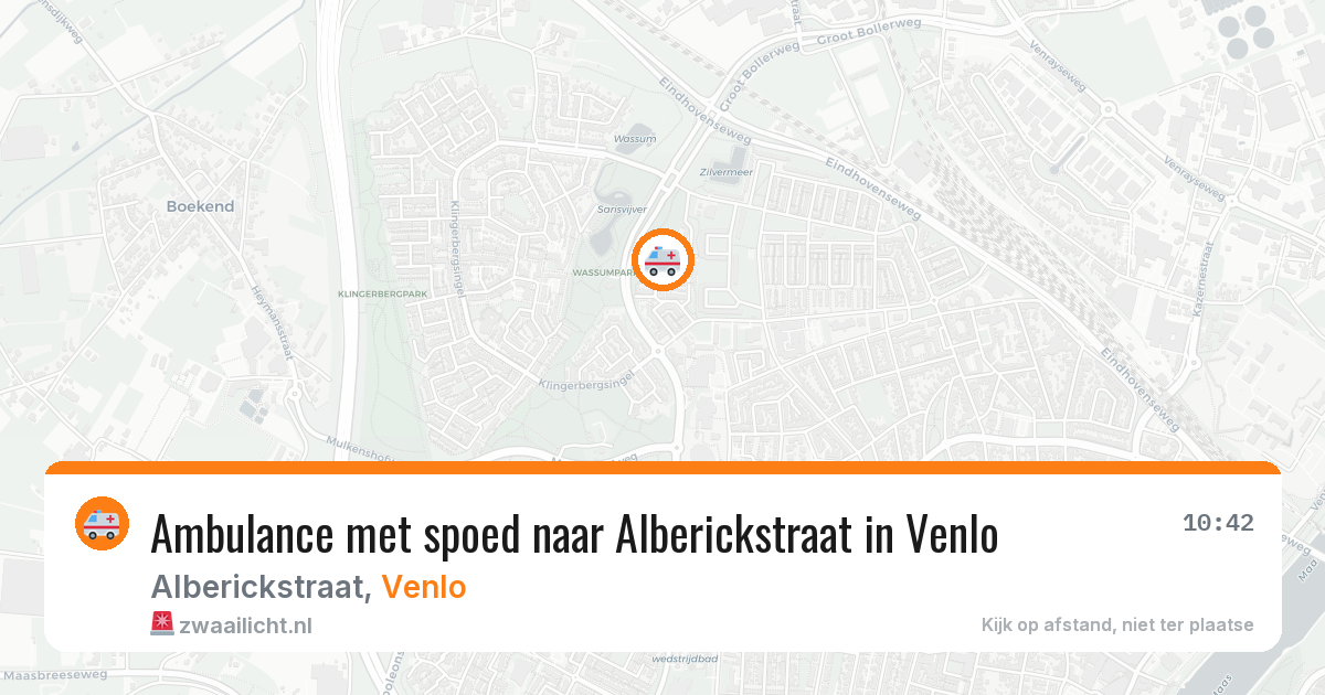 Ambulance met spoed naar Alberickstraat in Venlo — 5 aug 2026