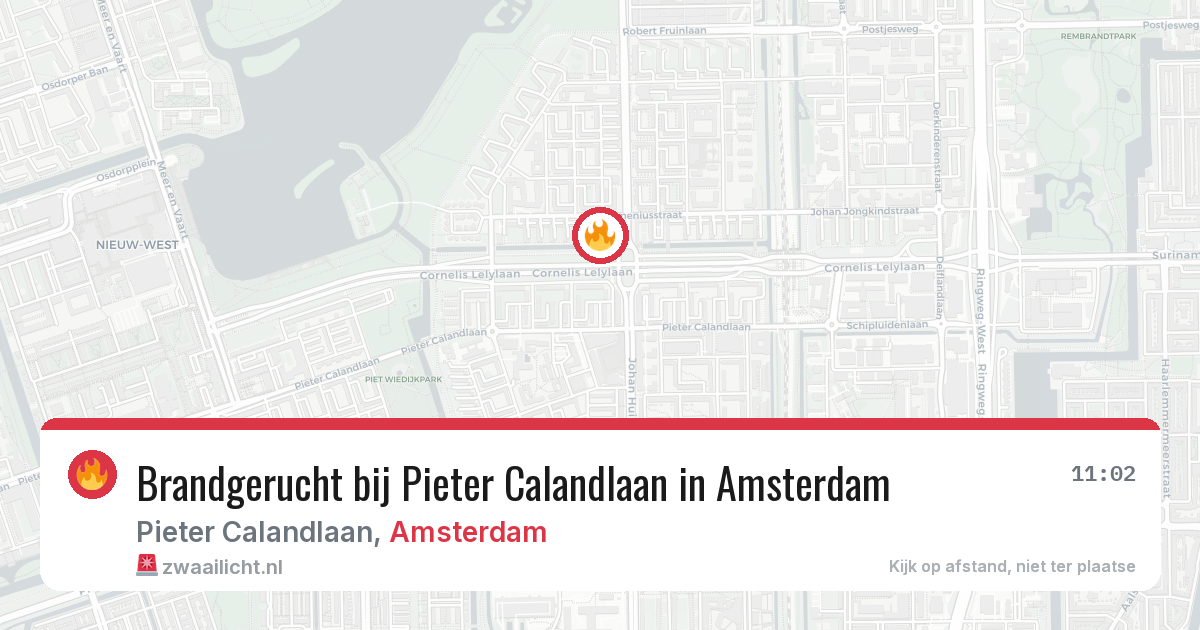 Brandgerucht bij Pieter Calandlaan in Amsterdam — 8 aug 2026
