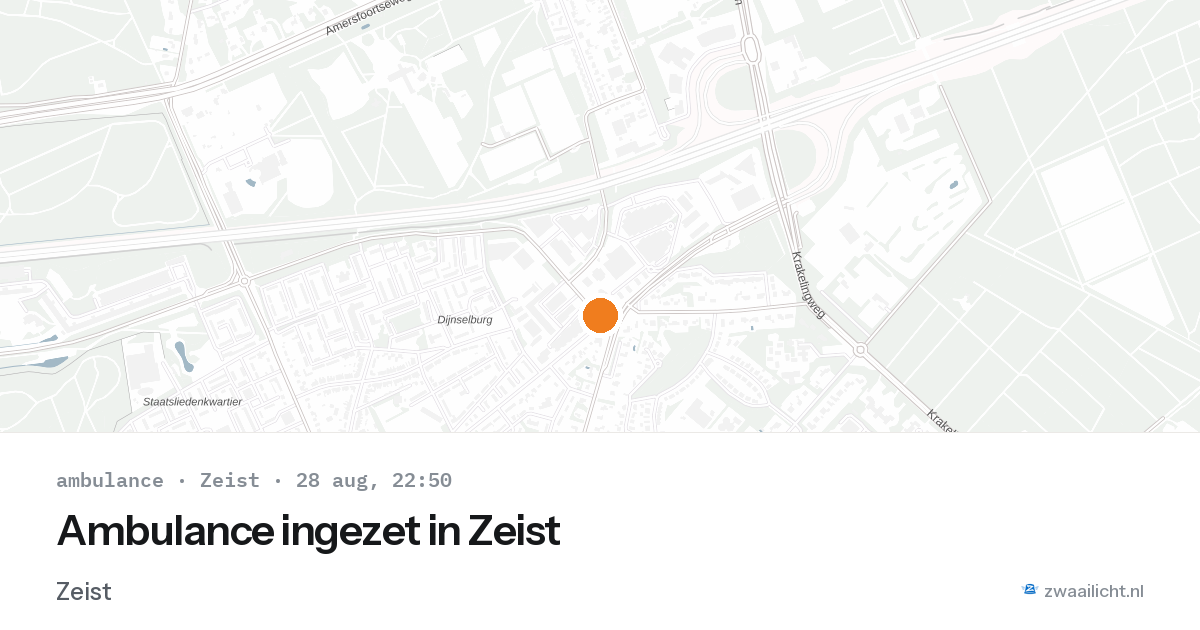 Ambulance ingezet in Zeist — 28 aug 2026