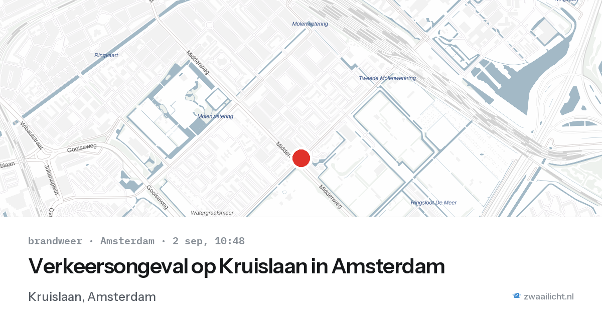 Verkeersongeval op Kruislaan in Amsterdam — 2 sep 2026