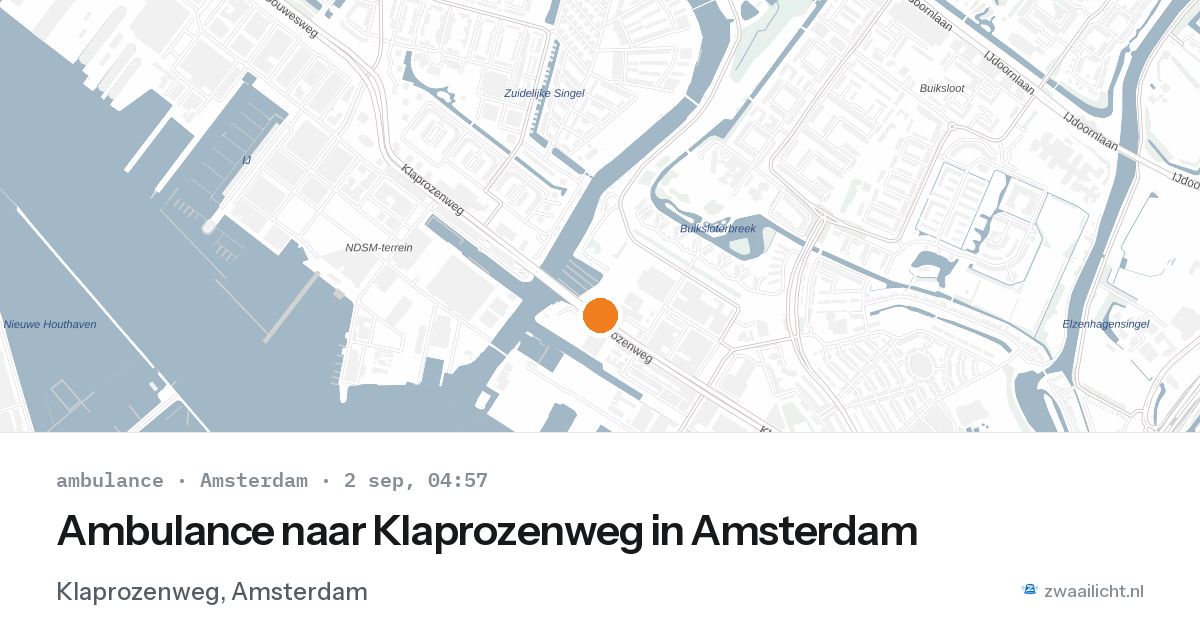 Ambulance naar Klaprozenweg in Amsterdam — 2 sep 2026