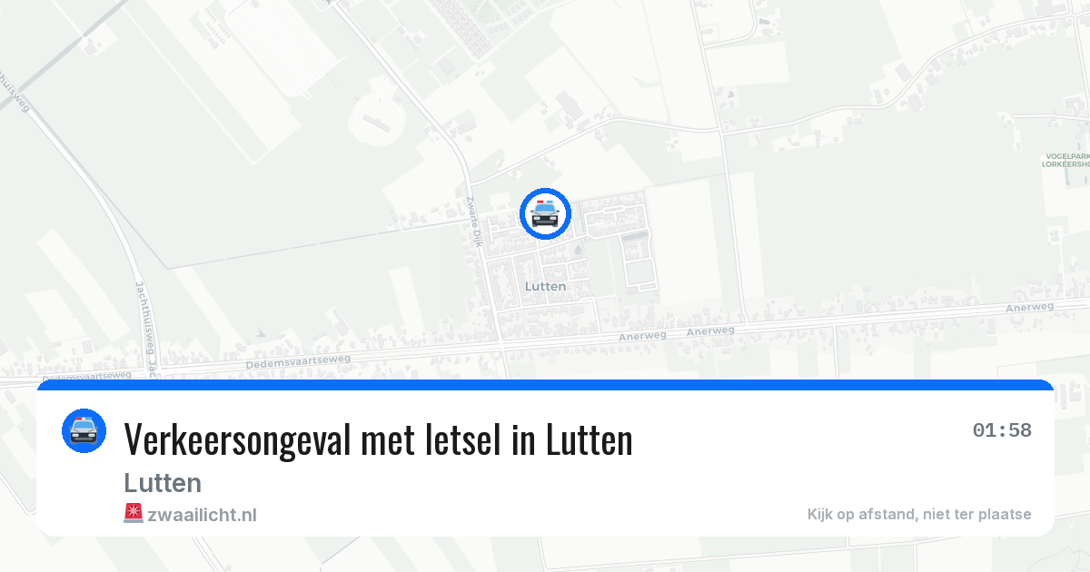 Verkeersongeval met letsel in Lutten — 18 apr 2026