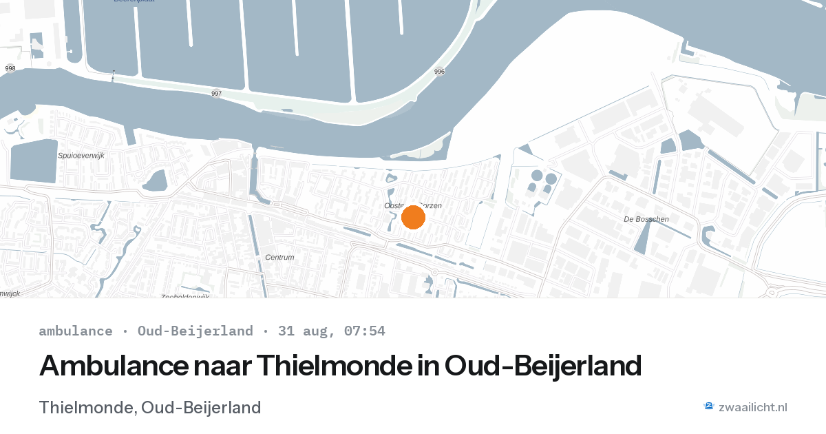Ambulance naar Thielmonde in Oud-Beijerland — 31 aug 2026