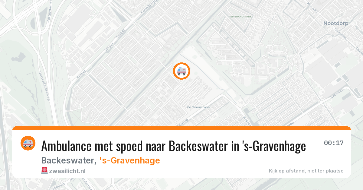 Ambulance met spoed naar Backeswater in 's-Gravenhage — 1 aug 2026