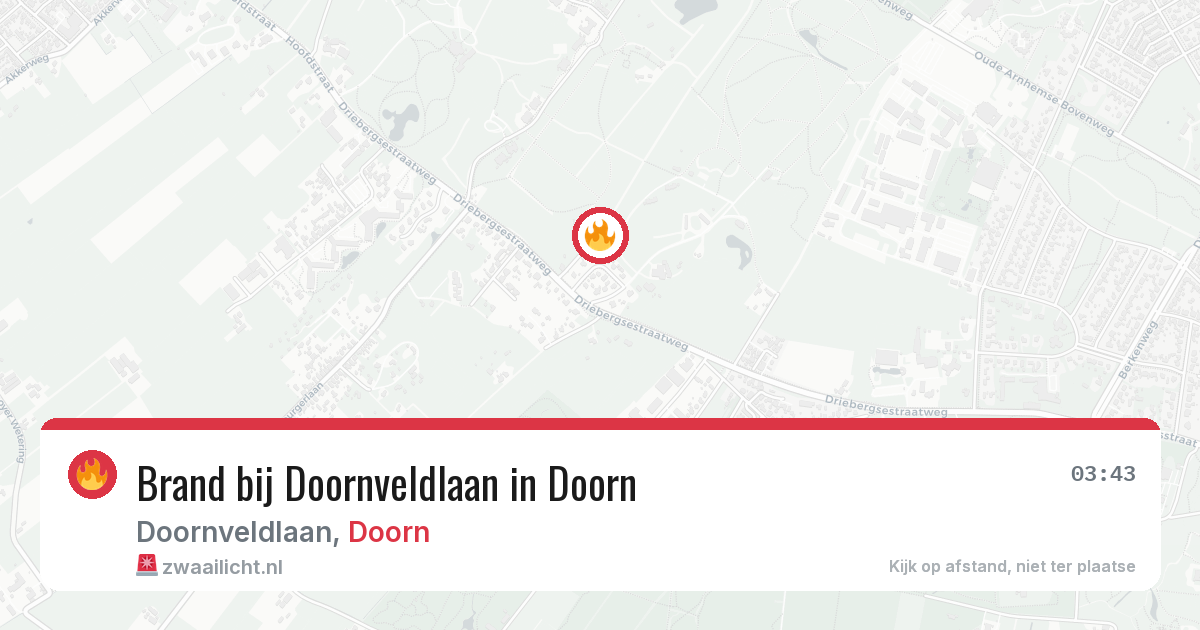 Brand bij Doornveldlaan in Doorn — 30 jun 2026