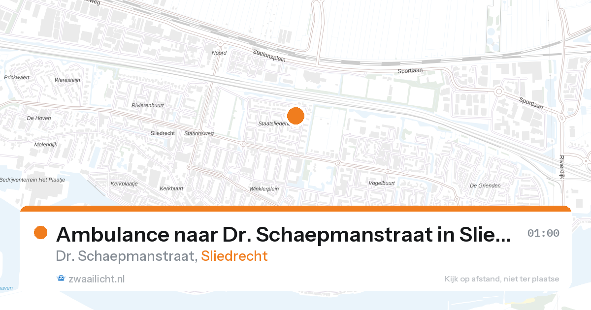 Ambulance naar Dr. Schaepmanstraat in Sliedrecht — 19 apr 2026