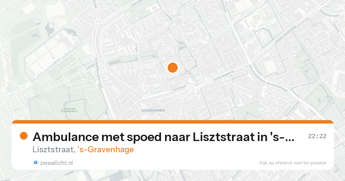 Ambulance met spoed naar Lisztstraat in 's-Gravenhage — 22 aug 2026