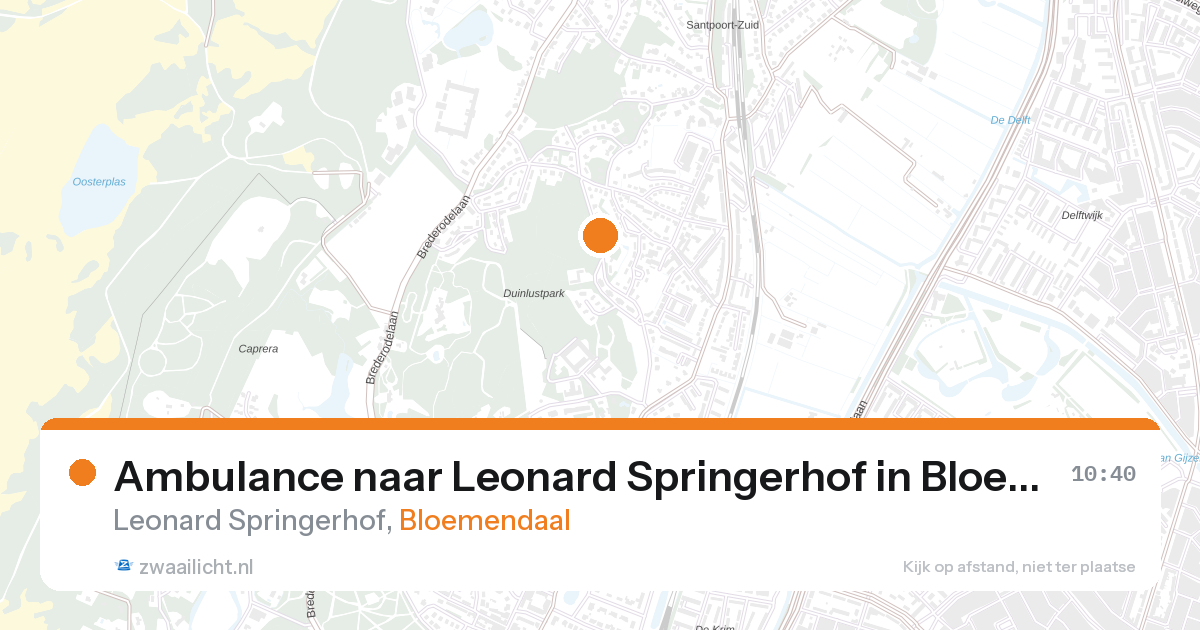 Ambulance naar Leonard Springerhof in Bloemendaal — 14 jun 2026