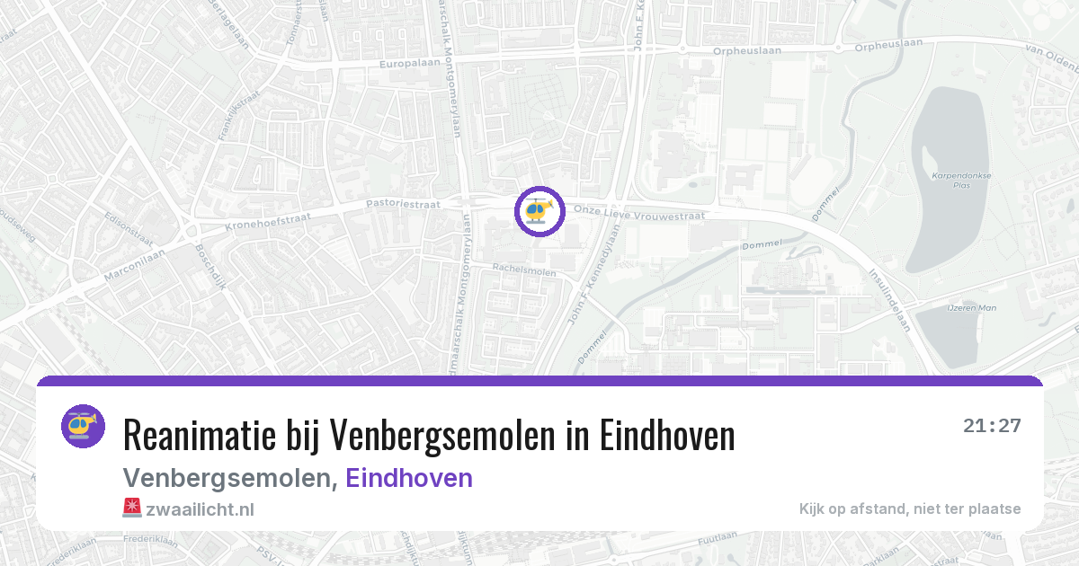 Reanimatie bij Venbergsemolen in Eindhoven — 2 jul 2026