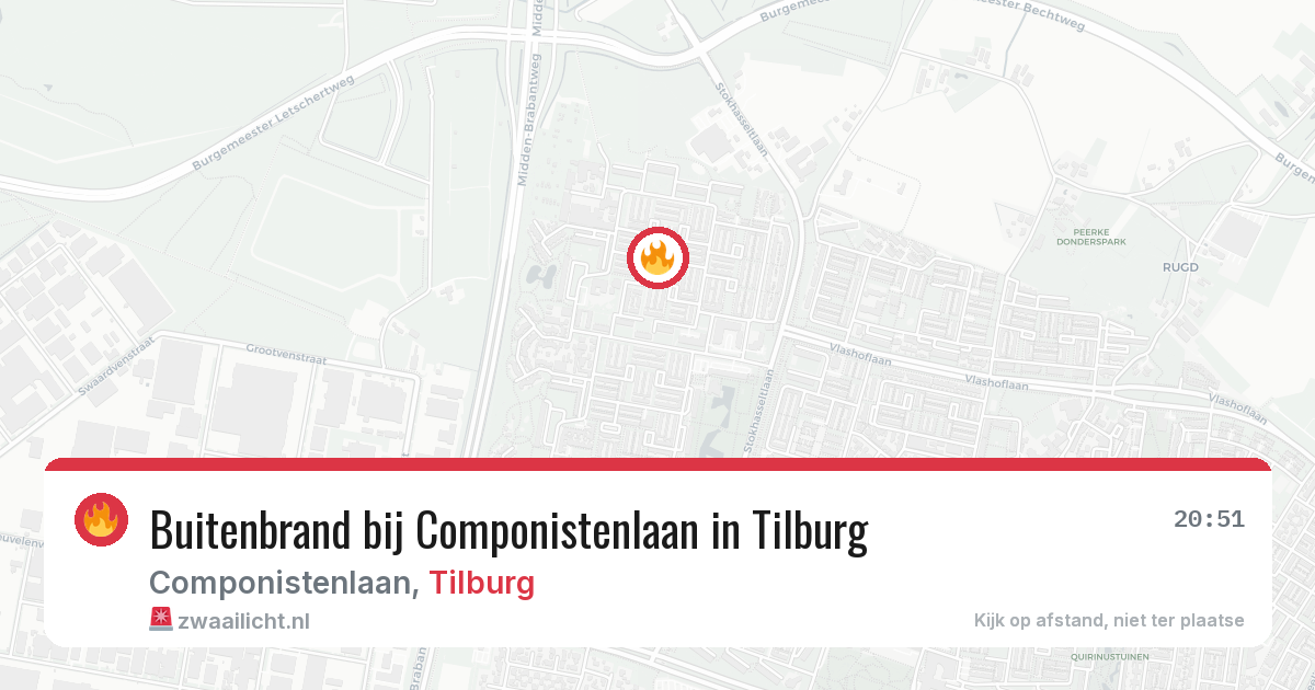 Buitenbrand bij Componistenlaan in Tilburg — 5 jul 2026