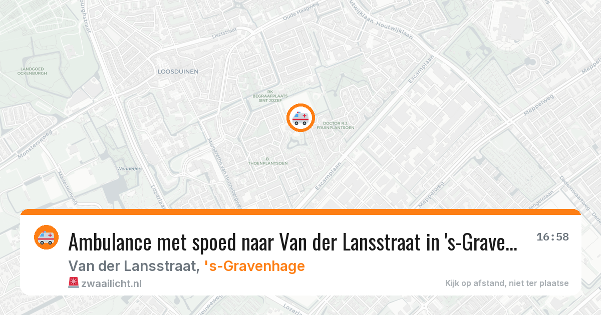 Ambulance met spoed naar Van der Lansstraat in 's-Gravenhage — 2 aug 2026
