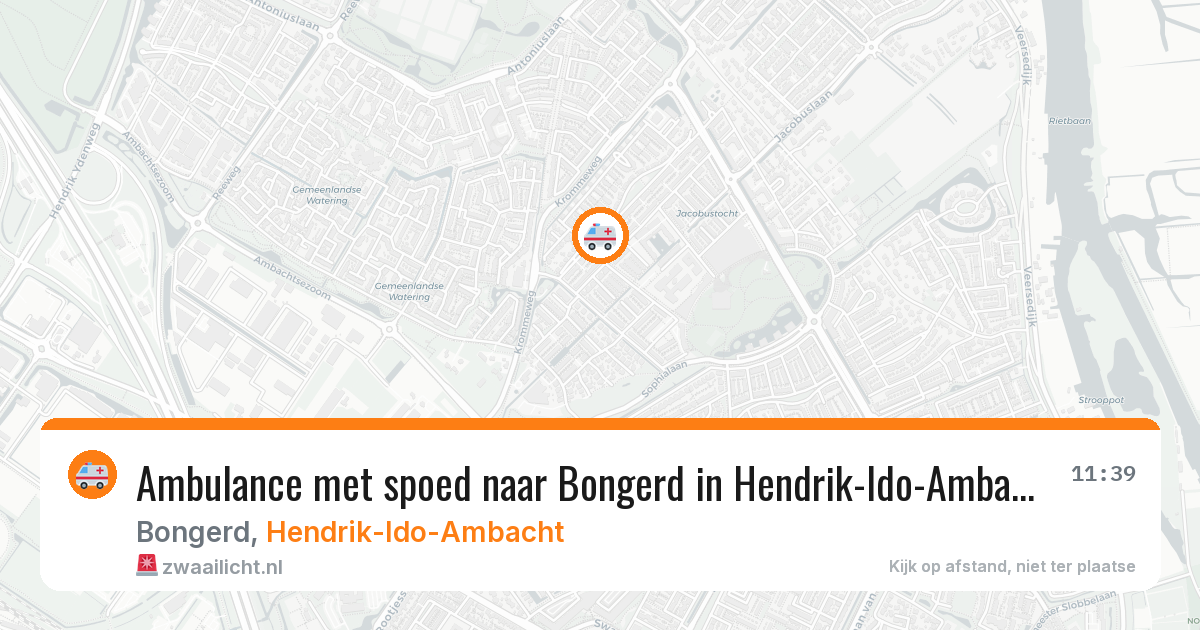 Ambulance met spoed naar Bongerd in Hendrik-Ido-Ambacht — 17 jun 2026