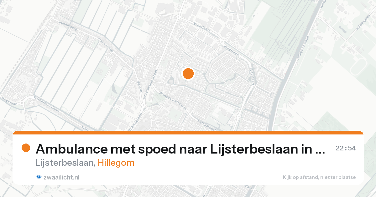 Ambulance met spoed naar Lijsterbeslaan in Hillegom — 3 jun 2026