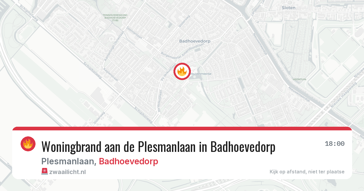 Woningbrand aan de Plesmanlaan in Badhoevedorp — 21 feb 2026