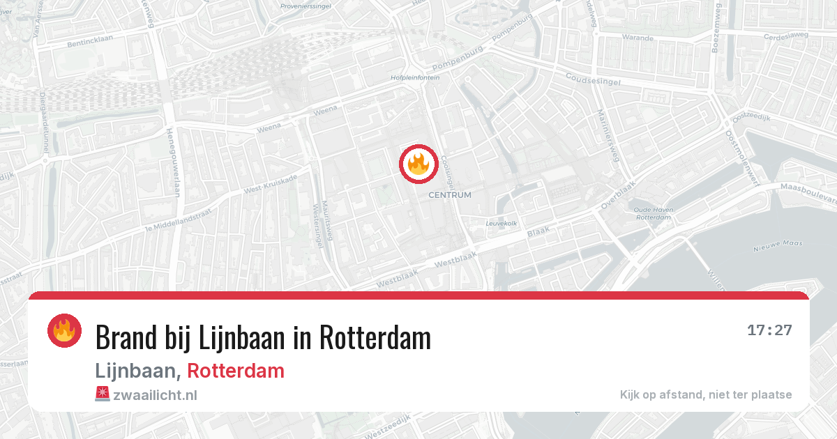 Brand bij Lijnbaan in Rotterdam — 19 mei 2026